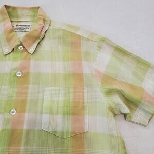 Vintage 70s Plaid Buttondown Shirt kids 16/18